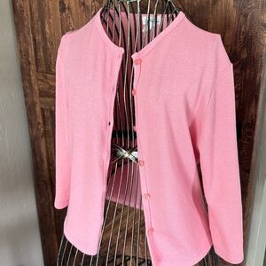 Charlotte Russe Pink Button-Up Cardigan Small